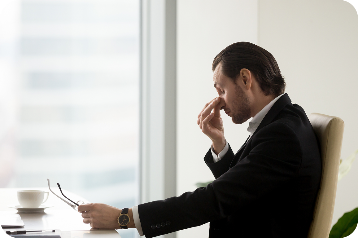 The symptoms of scaling blind